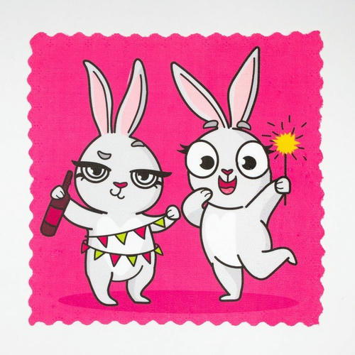 Набор салфеток Доляна «Зайки» 20х20 см-2 шт, микрофибра — изображение 2