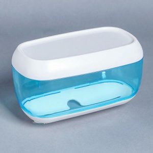 Диспенсер бумажных полотенец в листах, 23x13x14 см, пластик, цвет голубой