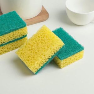 Набор губок кухонных «Коралл», 9,8x6,6x3 см, антибактериальные, 4 шт, цвет МИКС