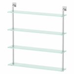 Полка четырёхъярусная, ширина 80 см, матовое стекло, хром