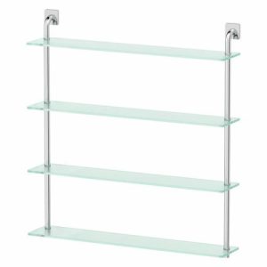 Полка четырёхъярусная, ширина 80 см, матовое стекло, хром