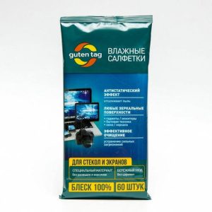 Влажные салфетки Guten Tag, для стекл и экранов, 60 шт