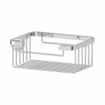 Полочка-решётка с крючком 13 см, хром