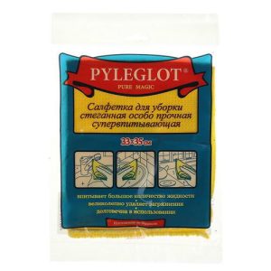 Салфетка для уборки Pyleglot стеганная особо прочная супервпитывающая, 33 x 35 см