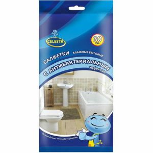 Салфетки влажные бытовые Celesta, с антибактериальным эффектом, 30 шт