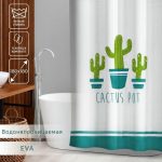 Штора для ванной Доляна «Кактусы», 180x180 см, EVA