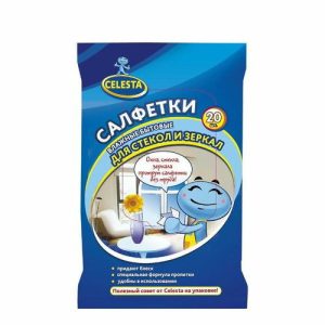 Влажные салфетки для стекол и зеркал Celesta, 20 шт