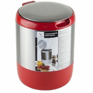 Мусорное ведро с крышкой круглое 3 л, цвет красный