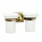 Стакан настенный двойной для зубных щеток Roytend antique bronze