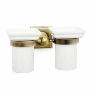 Стакан настенный двойной для зубных щеток Roytend antique bronze