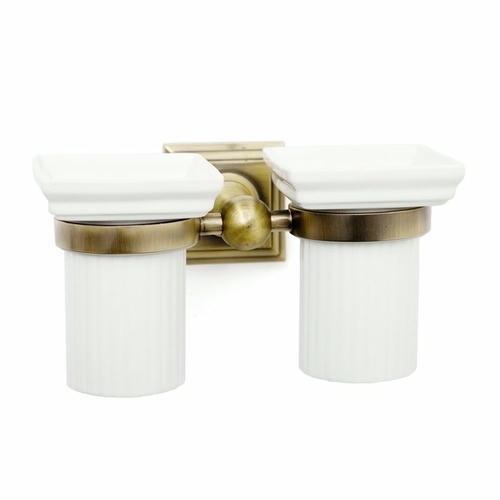 Стакан настенный двойной для зубных щеток Roytend antique bronze