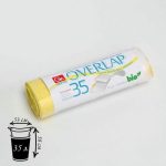 Мешки для мусора с завязками Bio Overlap, 35 л, 53x58 см, 10 мкм, ПНД, 15 шт , цвет жёлтый