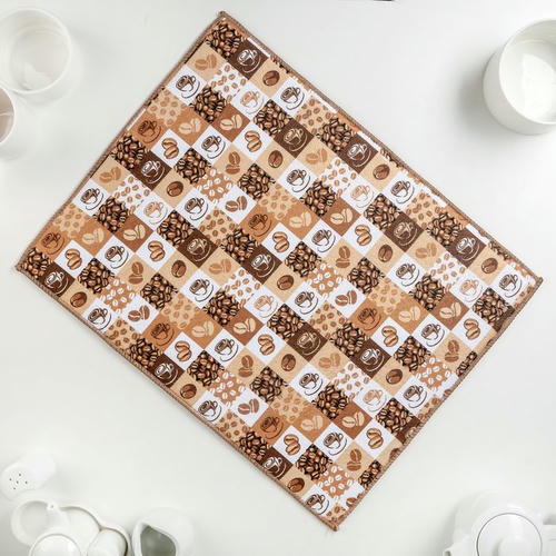 Салфетка для сушки посуды Доляна «Кофе», 38x50 см, микрофибра