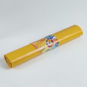 Мешки для раздельного сбора мусора, 120 л, 70x108 см, 10 шт, ПВД, 40 мкм, для картона, цвет жёлтый