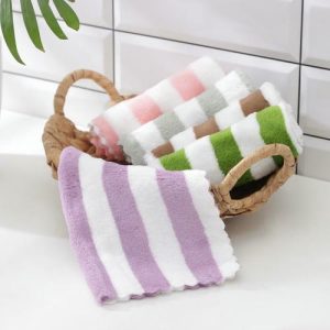 Салфетка микрофибра махровая Доляна «Полоски», 30x30 см, цвет МИКС