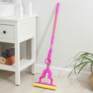 Швабра для мытья пола со складным отжимом Доляна, насадка ПВА 27x6 см, телескопическая ручка 102-120 см, цвет МИКС