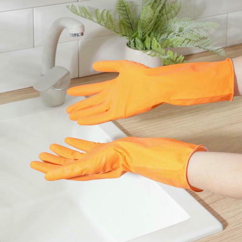 Перчатки хозяйственные резиновые Доляна, размер M, 40 гр, цвет МИКС — изображение 2