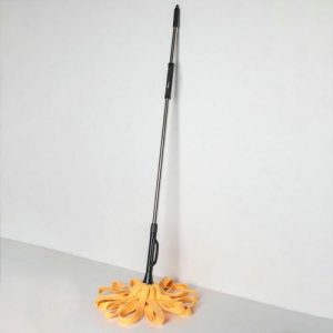 Швабра для мытья пола с отжимом Доляна, стальная ручка 126 см, насадка из вискозы
