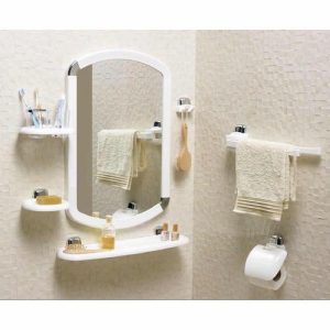 Комплект навесных аксессуаров для ванной и туалета, 7 предметов, цвет розовый