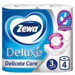 Туалетная бумага Zewa Deluxe Delicate Care, 3 слоя, 4 шт