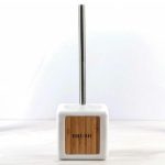 Ёрш для унитаза с подставкой «Стиль», 400 мл, 12x10x36 см, цвет белый