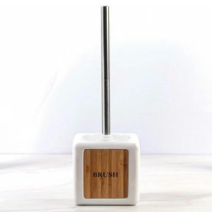 Ёрш для унитаза с подставкой «Стиль», 400 мл, 12x10x36 см, цвет белый