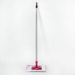 Швабра для мытья пола плоская, ручка 80 см Мини, насадка микрофибра 20x10 см, цвет МИКС