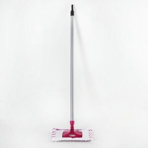 Швабра для мытья пола плоская, ручка 80 см Мини, насадка микрофибра 20x10 см, цвет МИКС