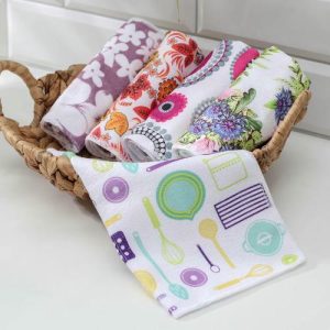 Салфетка для уборки Доляна «Яркие цветы», 25x25 см, цвет МИКС