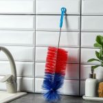 Ёршик для посуды двухцветный широкий Доляна, 47x10 см, цвет МИКС