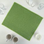 Салфетка для сушки посуды Доляна «Папоротник», 38x50 см, микрофибра, цвет зелёный