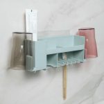 Полка для ванной комнаты в комплекте с 2 стаканами и креплениями, 36x6,7x12,5 см, цвет МИКС