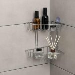 Полка угловая 2-х ярусная Доляна, 19x19x24 см, на вакуумных присосках