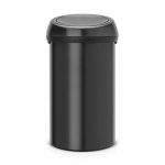 Мусорное ведро Brabantia Touch Bin, система Soft Touch, цвет чёрный матовый, 60 л