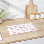 Коврик для сушки посуды Доляна «Фламинго», 25x40 см, лён