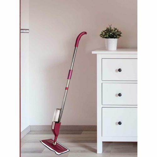 Швабра для мытья пола Pioneer с распылителем, 300 мл, 120 см, цвет брусничный-золото — изображение 2