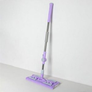 Швабра для мытья пола плоская Доляна, 2 насадки из микрофибры 42x14 см, усиленная телескопическая стальная ручка 92-132 см