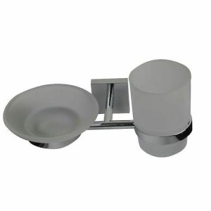 Подстаканник и мыльница Edifice, IDDIS, матовое стекло, латунь