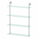 Полка четырёхъярусная, ширина 60 см, матовое стекло, хром