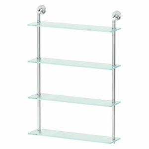 Полка четырёхъярусная, ширина 60 см, матовое стекло, хром