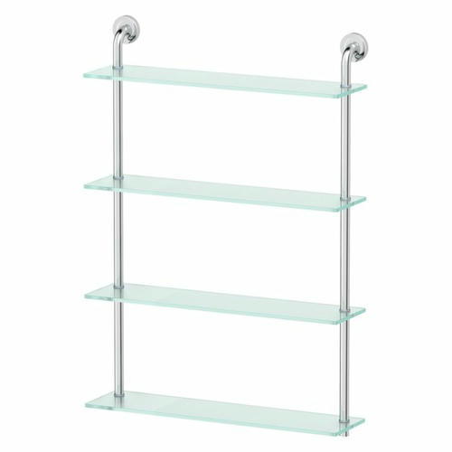 Полка четырёхъярусная, ширина 60 см, матовое стекло, хром
