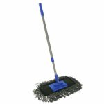 Швабра для мытья пола плоская Доляна, насадка х/б 33x12 см, телескопическая ручка 69-118 см