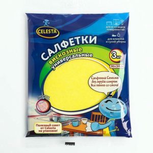 CELESTA cалфетки вискозные унив., 3 шт