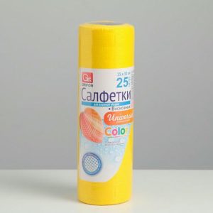 Салфетки вискозные перфорированные Grifon, 25x30 см, 25 штук в рулоне