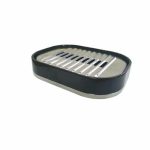 Мыльница Lenox, овальная, D13 х 3 см, пластик, цвет черный