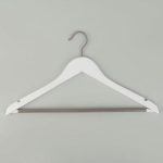 Вешалка-плечики для одежды с перекладиной ПВХ Доляна «Тон», размер 44-46, цвет бело-серый