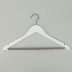 Вешалка-плечики для одежды с перекладиной ПВХ Доляна «Тон», размер 44-46, цвет бело-серый