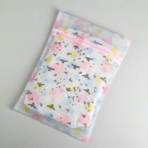 Мешок для стирки белья Доляна, 30x40 см, мелкая сетка, рисунок МИКС