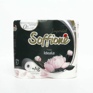 Туалетная бумага Soffione Imperial, с тиснением, перфорацией, 4 слоя, 4 шт