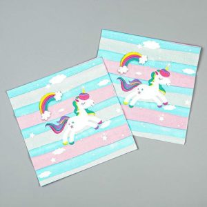 Салфетки бумажные «Радужный единорожка», в наборе 20 шт